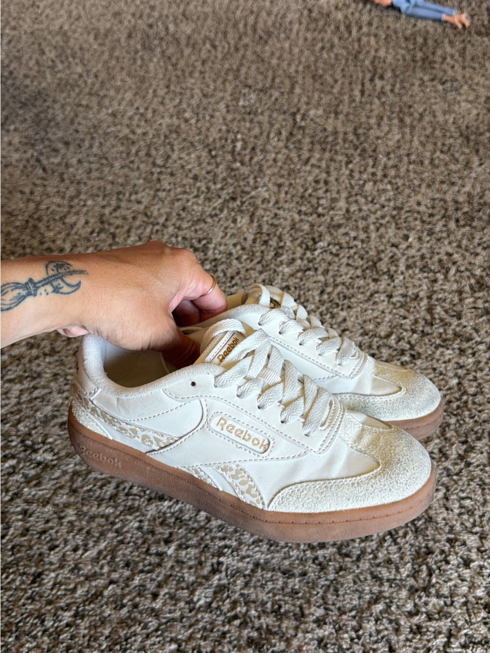 Reebok Women’s Cream and Gum Low-Top Sneakers